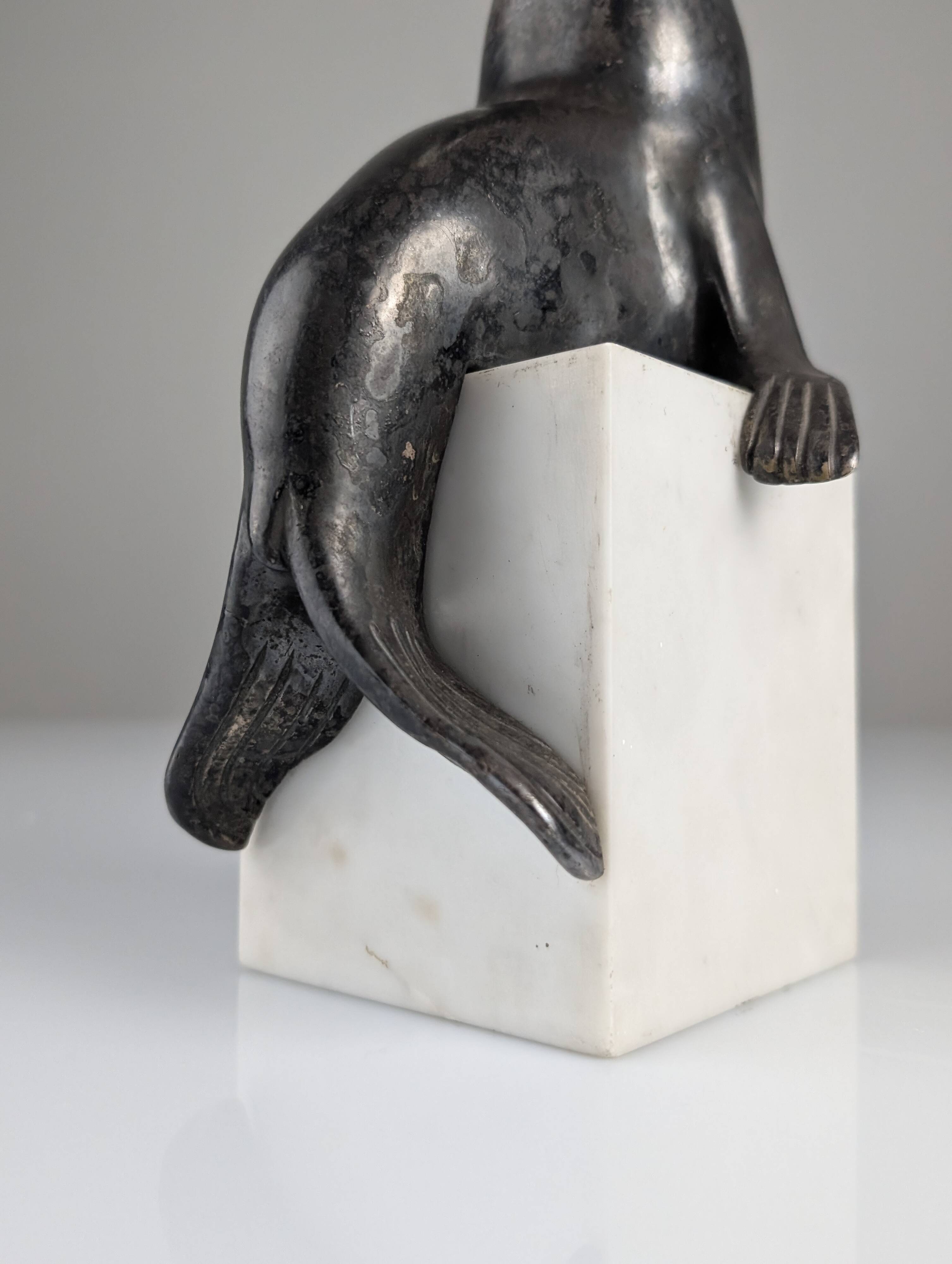 Art Deco sea lion sculpture attributed Marcel-André Bouraine, 1920s