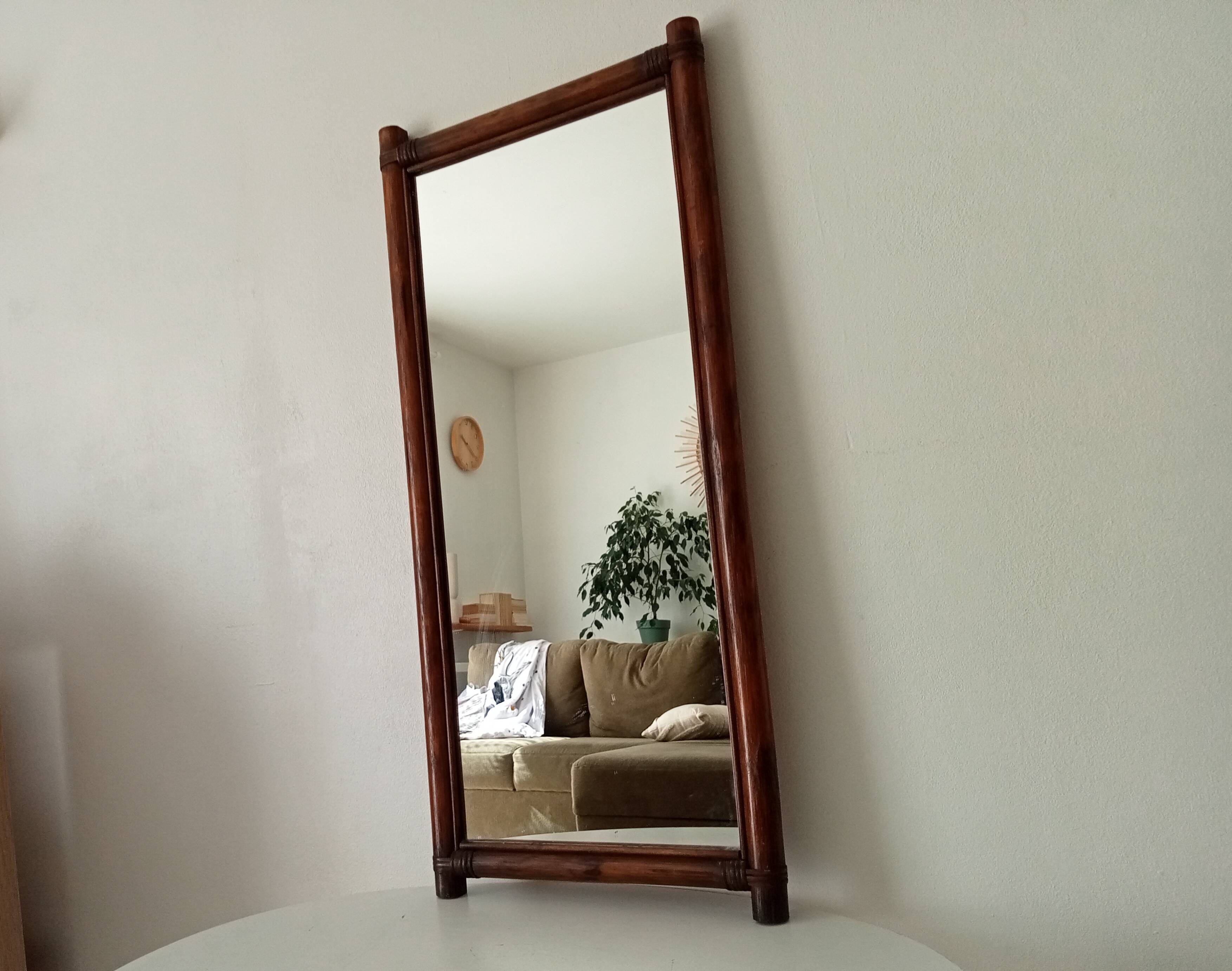 Vintage bamboo and rattan mirror from the 60s/70s.