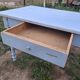 Old patinated blue bistro farmhouse table - 1.2m