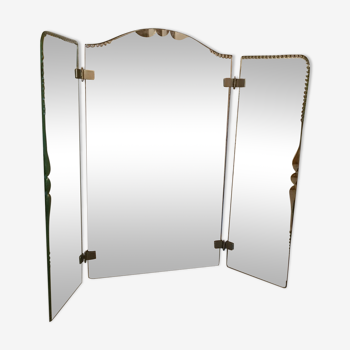 Old triptych mirror of the 1940s 89x74cm