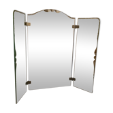 Old triptych mirror of the 1940s 89x74cm
