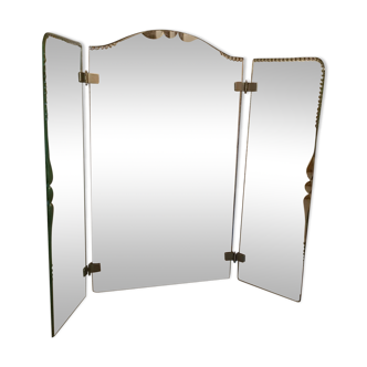 Miroir triptyque des années 40 89x74cm