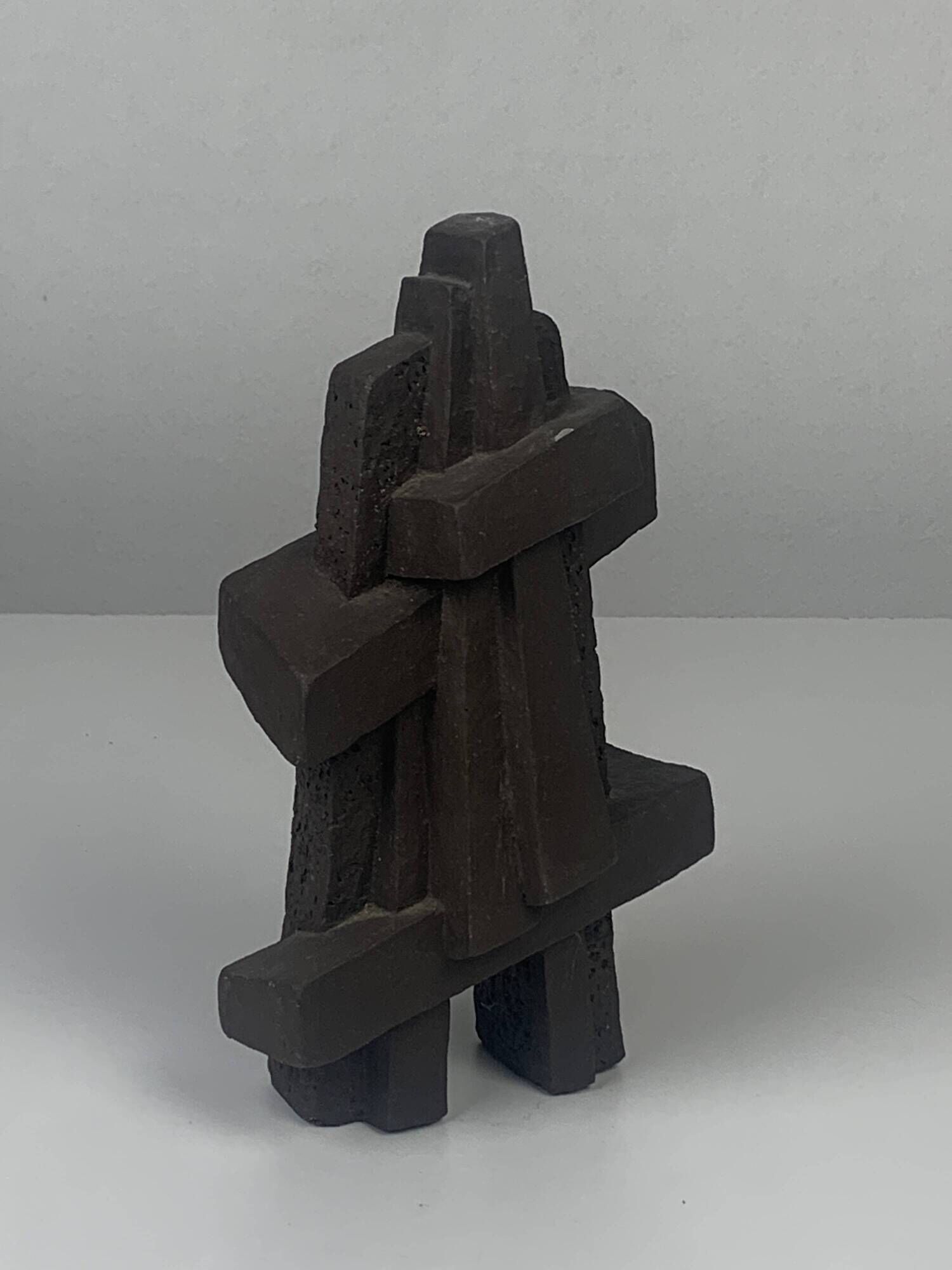 Pair of Dutch brutalist cast stone concrete abstract sculptures, ca 1960s