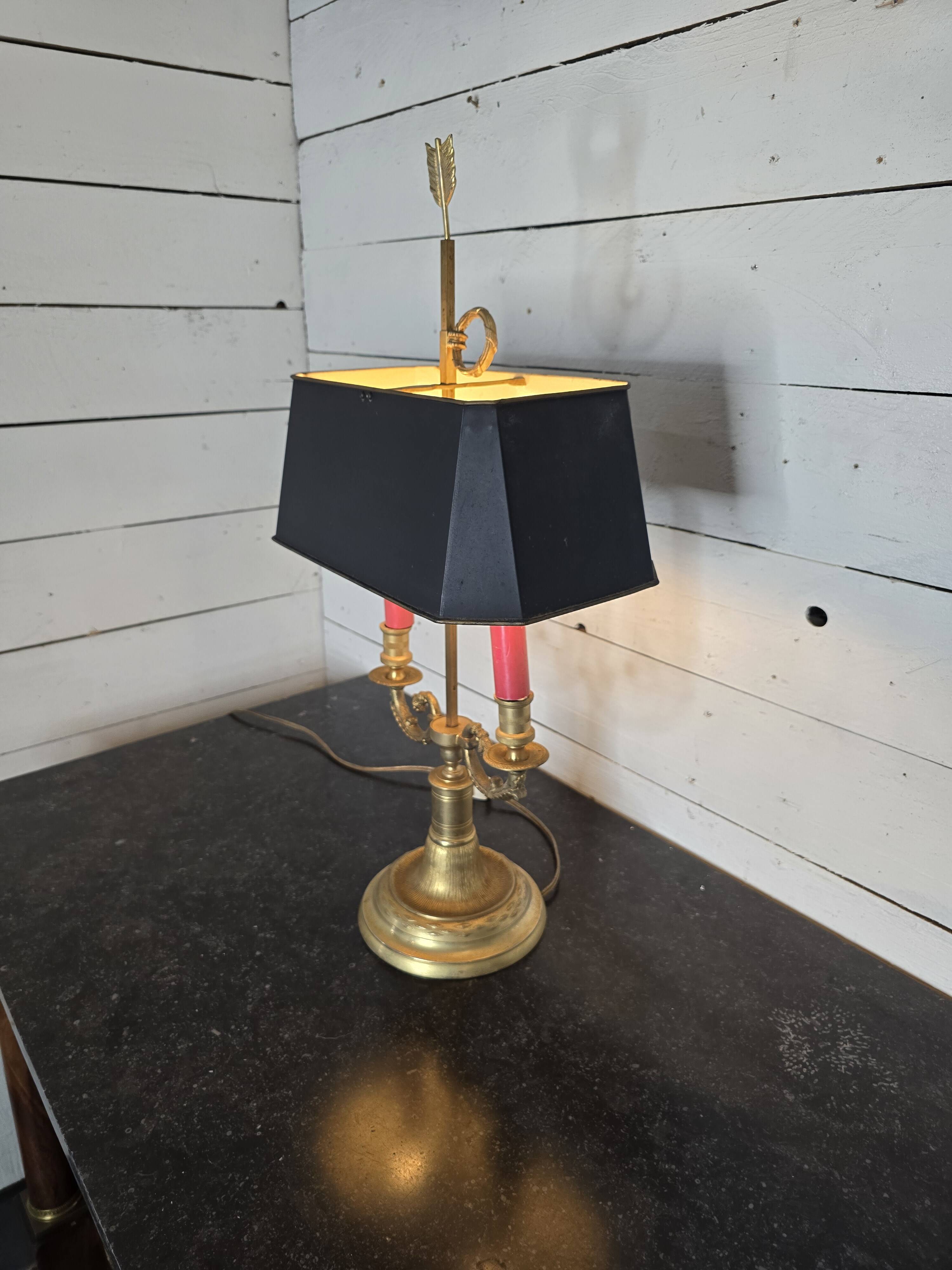 Lampe bouillotte style empire en bronze milieu XXème
