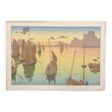 Lithograph by Henri Rivière The Sunset