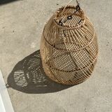 Rattan pendant lamp in the shape of bell D25 H28