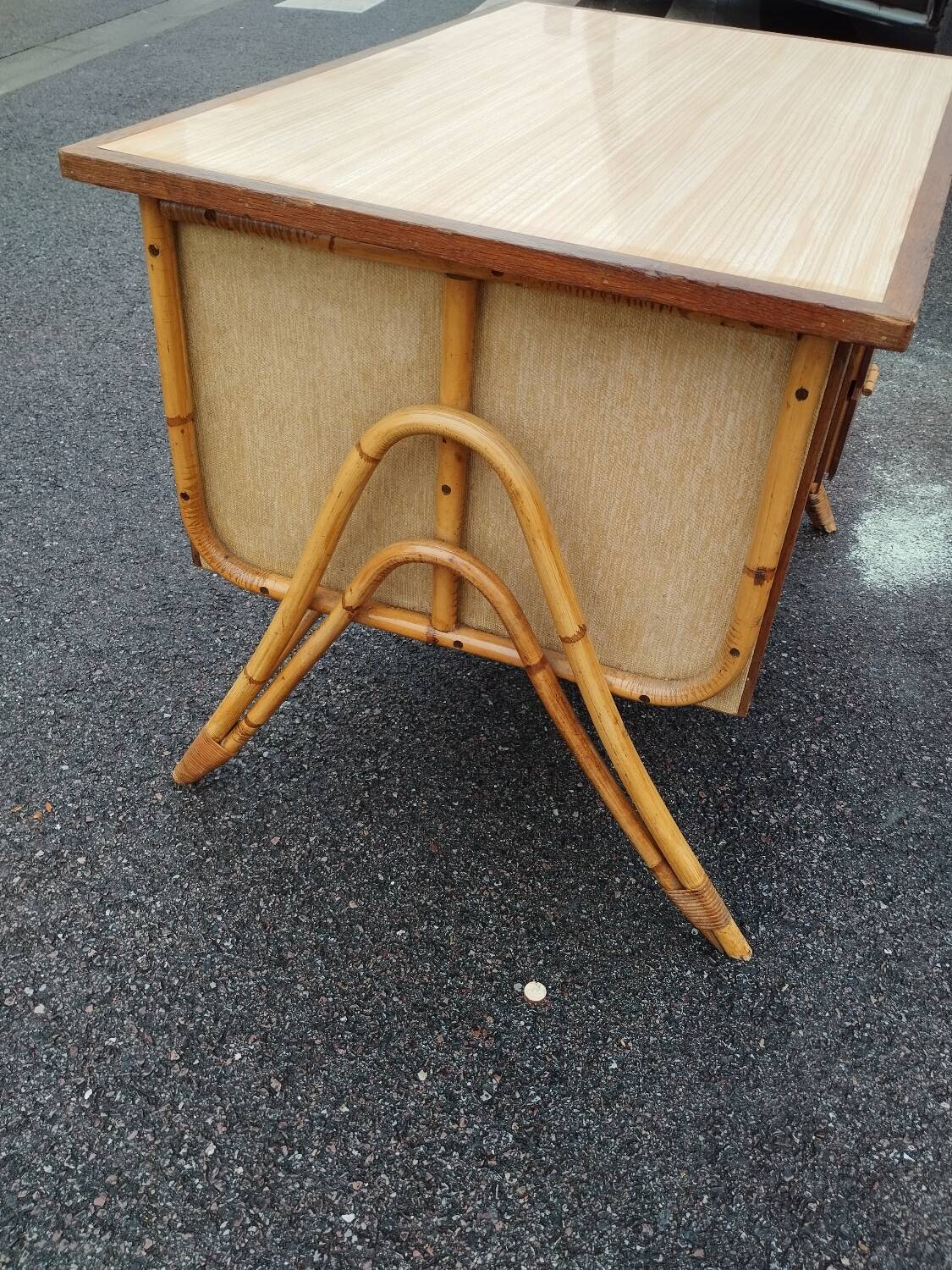 Old rattan desk