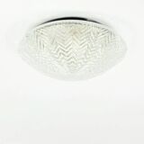Geometric Transparent Glass Ceiling Light/Flush Mount From Limburg, Germany, 1970s