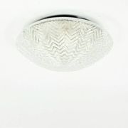 Lustre de plafond en verre transparent géométrique / montage encastré de Limburg, Allemagne, années 1970
