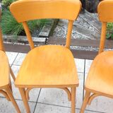 Suite of five bistro chairs feet with hoops / vintage 50s-60s
