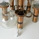 X Large vintage copper chandelier 1980's brutalist hanging light MCM