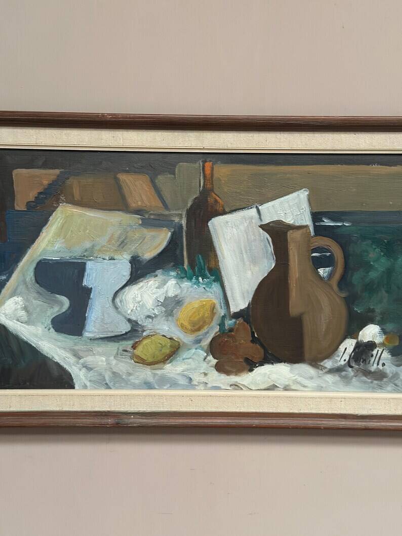 Original Swedish Oil on Canvas – “Still Life” by Inge Camill – Signed – Vintage & Framed – 57 × 34 cm (22.4" × 13.4")