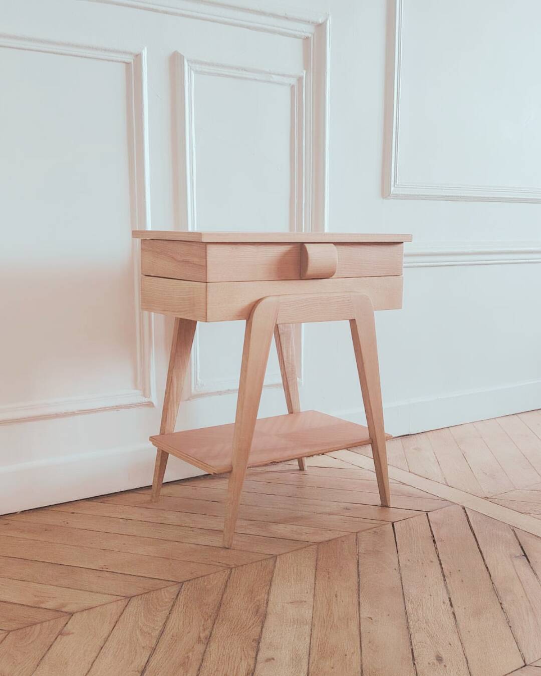 Worker/ Renovated vintage Scandinavian bedside table, 1950s-60s