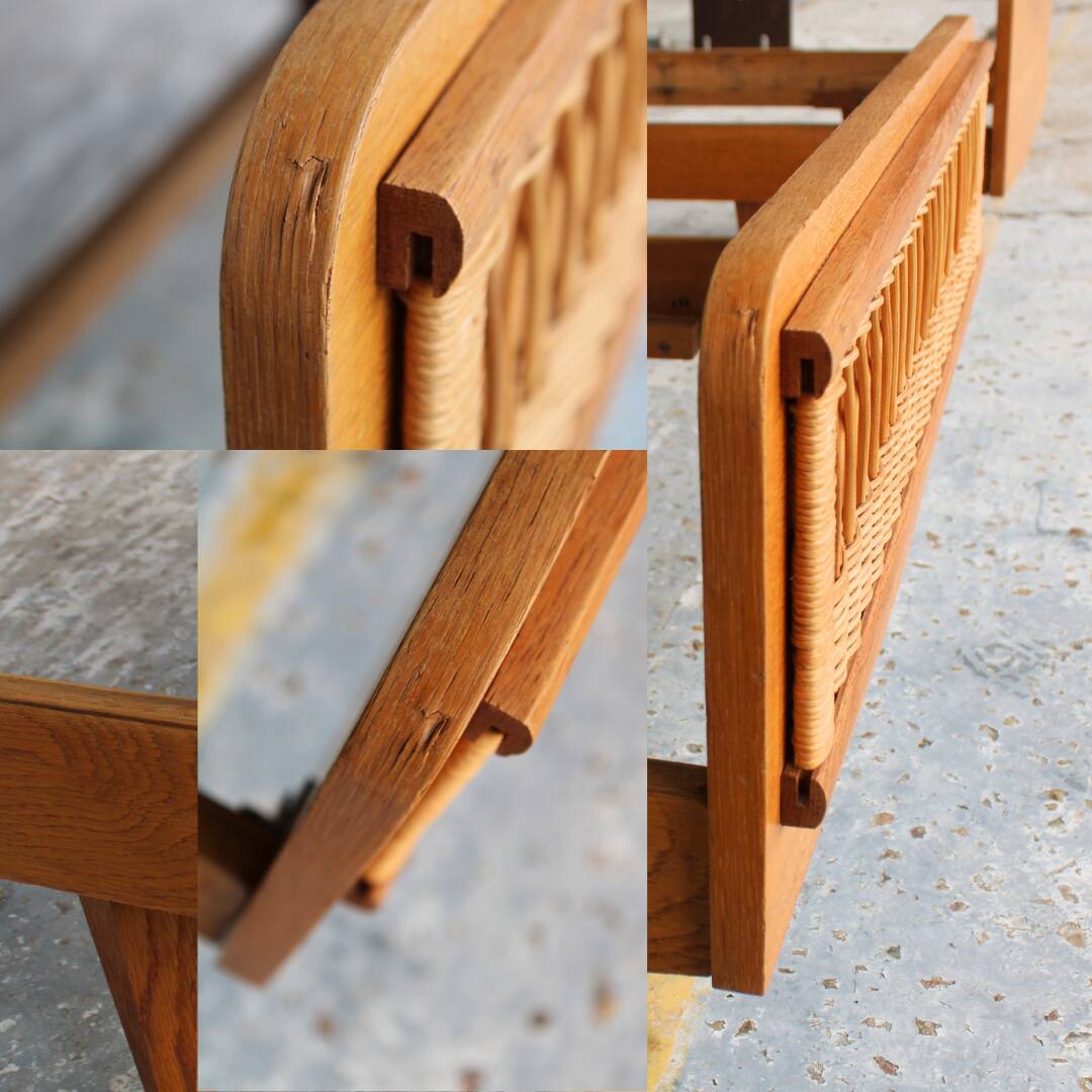 Pair of twin beds and bedside tables 1950