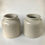 2 pots of varnished sandstone Lab Lagny