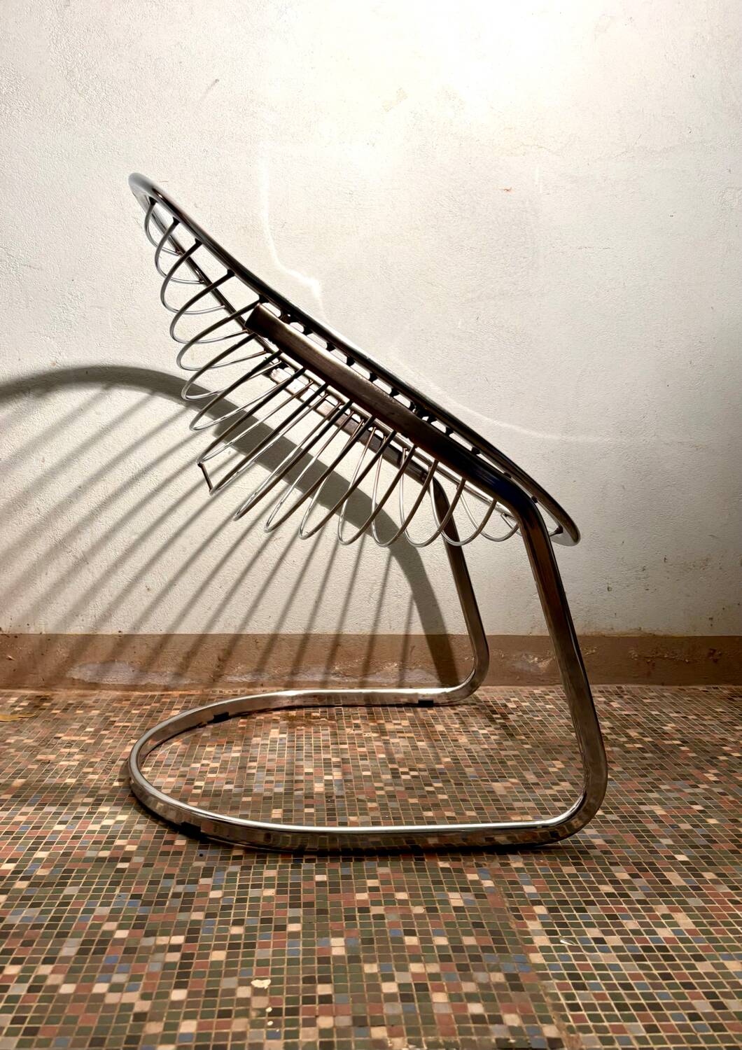 Gastone Rinaldi chrome armchair