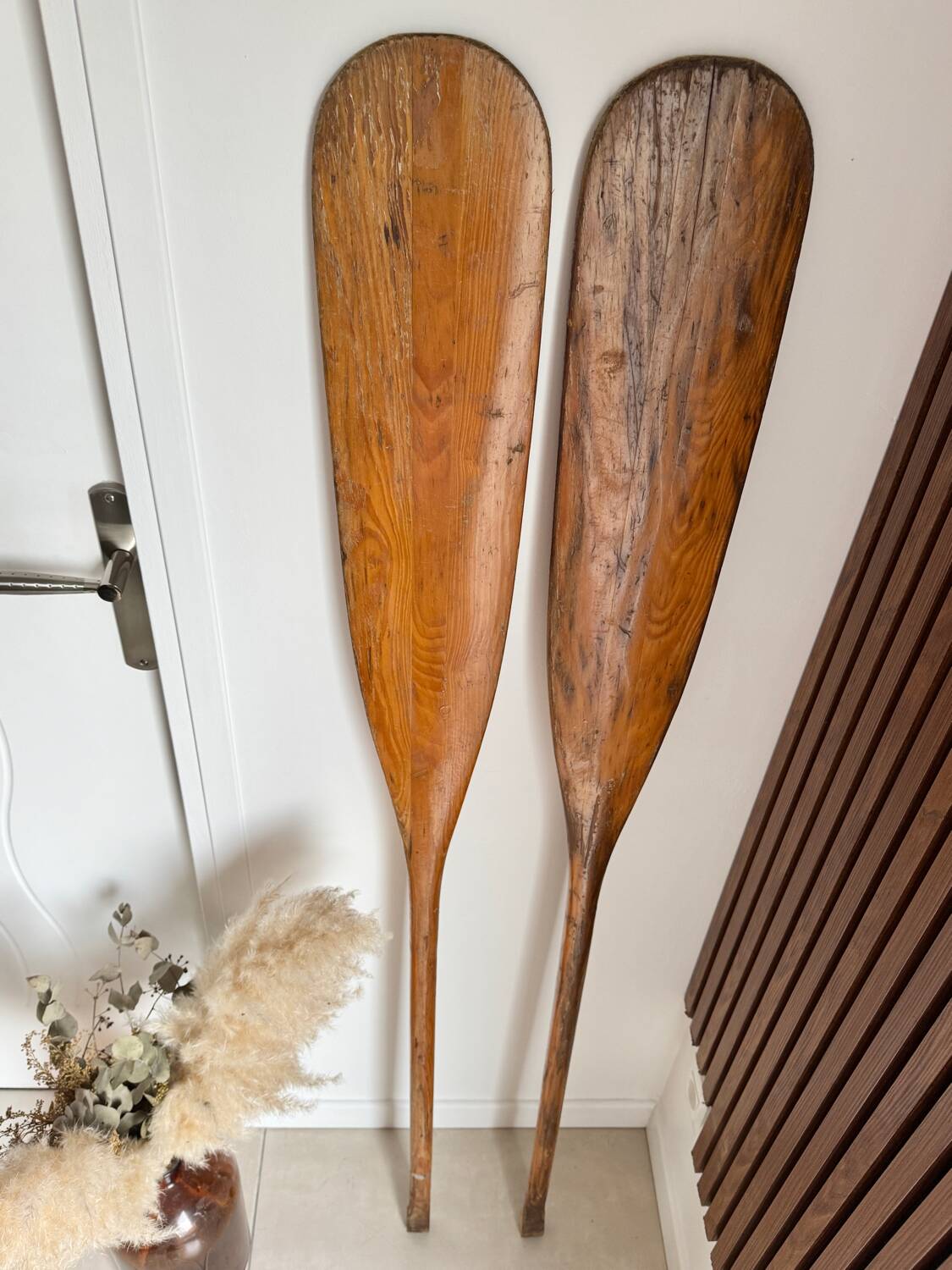 Pair of solid wood paddles