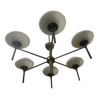 Vintage chandelier in opaline glass