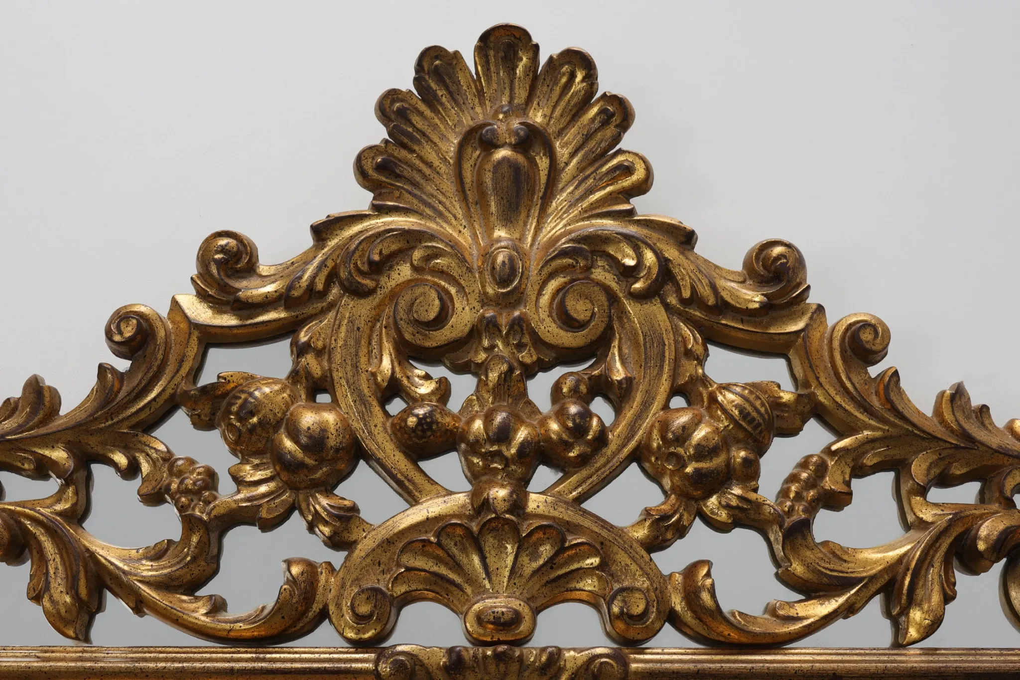 Mirror with Acanthus Crest and Marbled Borderby Deknudt, Belgium, 20th Cent