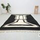 Tapis berbère sur mesure noir et blanc abstrait - Tapis Zanafi Kilim