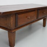 Table basse rustique en châtaignier de style campagnard espagnol du XIXe siècle