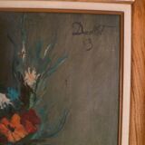 Hst painting in its frame "bouquet of flowers" signed in hst on the right ducollet 63