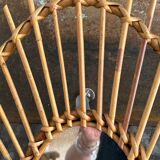Large antique rattan mirror