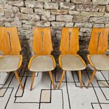 Set of 4 brutalist bistro chairs