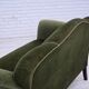 1950s, Danish 2-seater sofa, green furniture velour, ash wood legs.