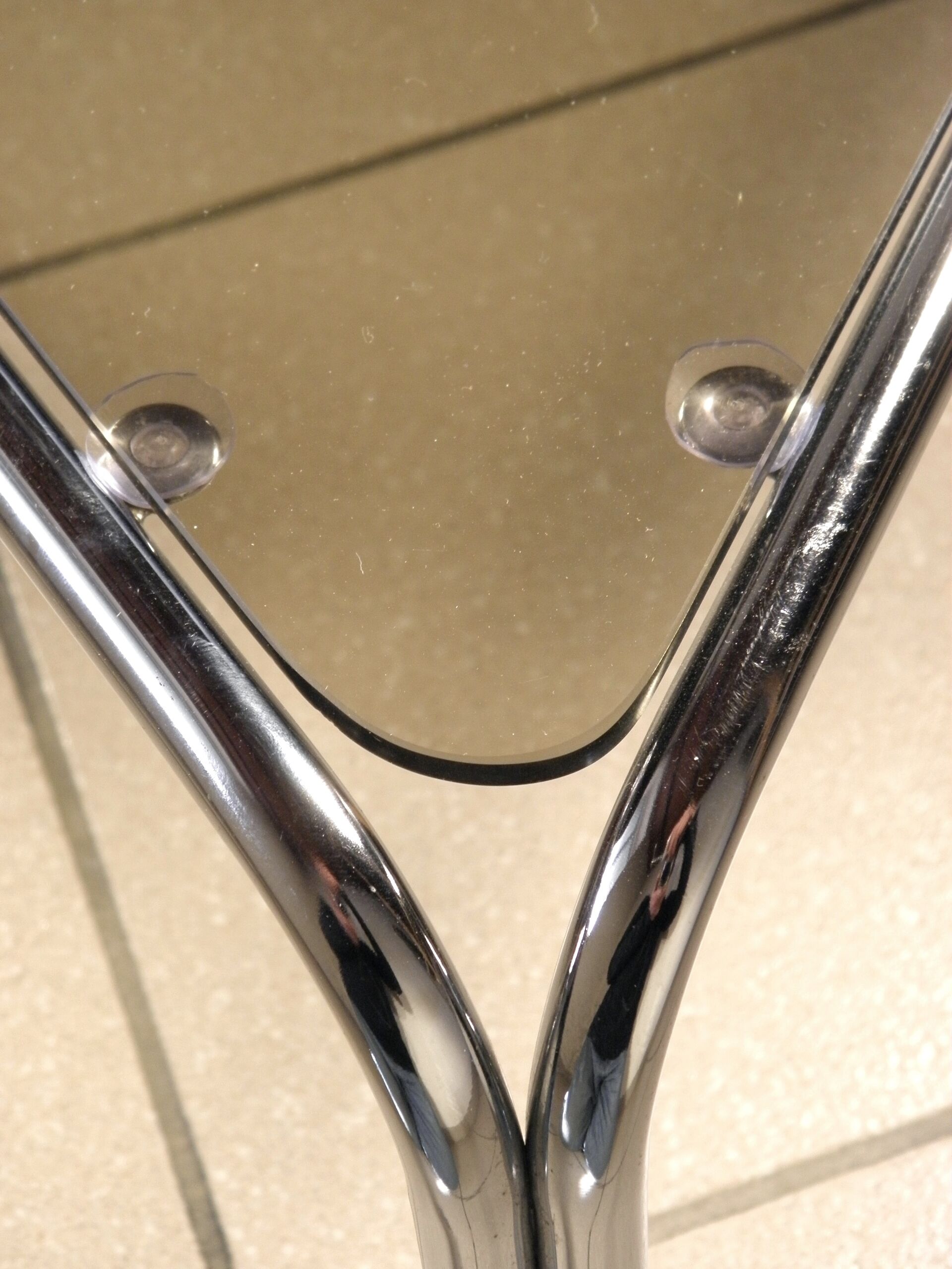 Coffee table chrome and glass 1970