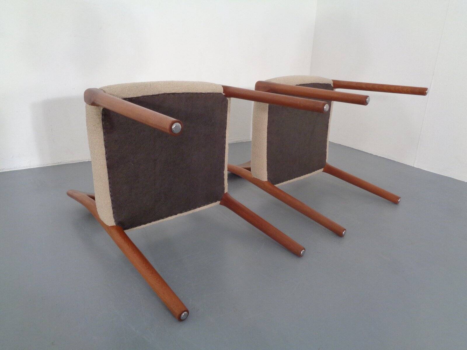 Danish Solid Teak Dining Chairs, 1960s, Set of 4