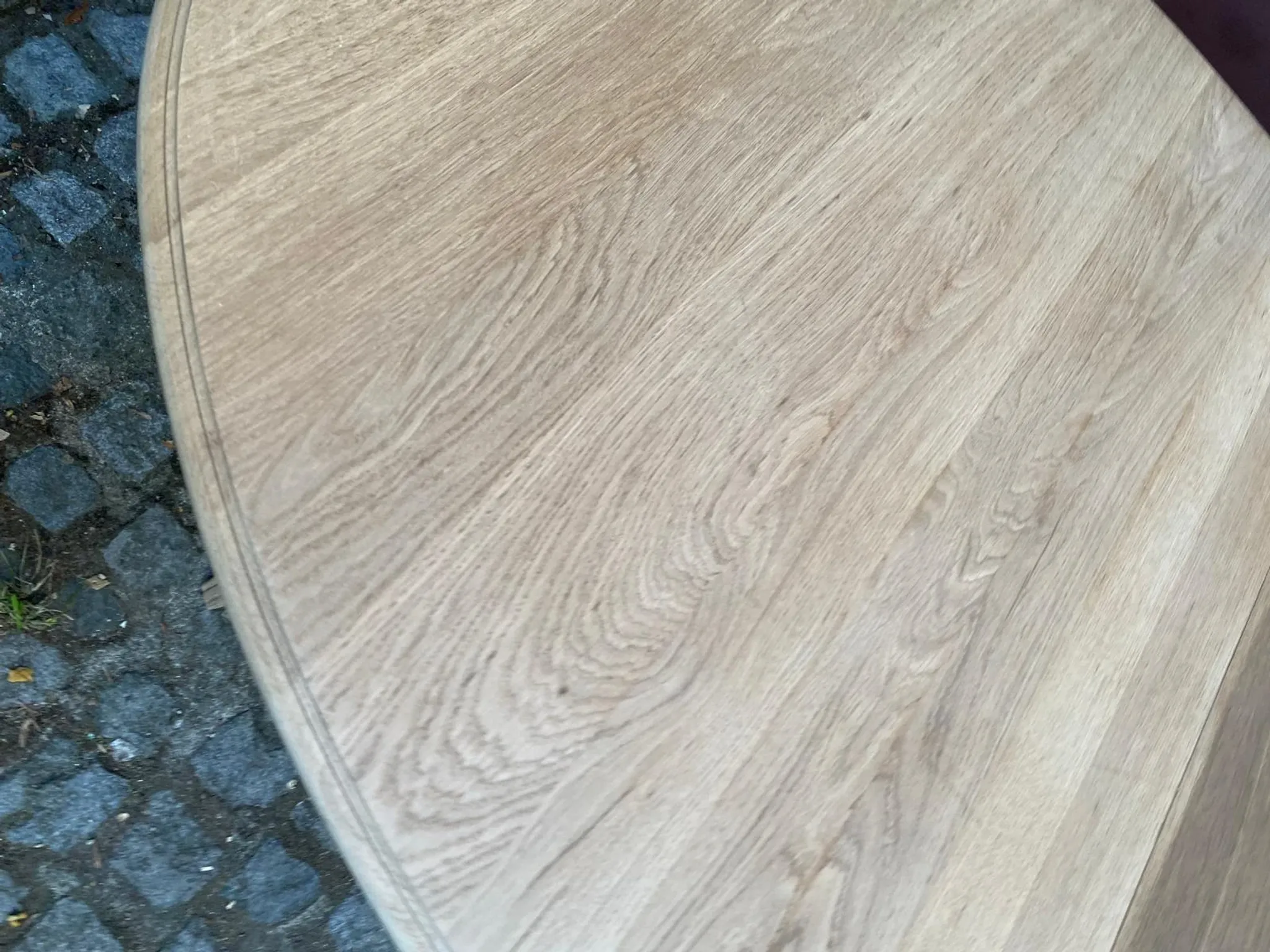 Louis XV oval extendable dining table stripped in solid oak 260cm 1970