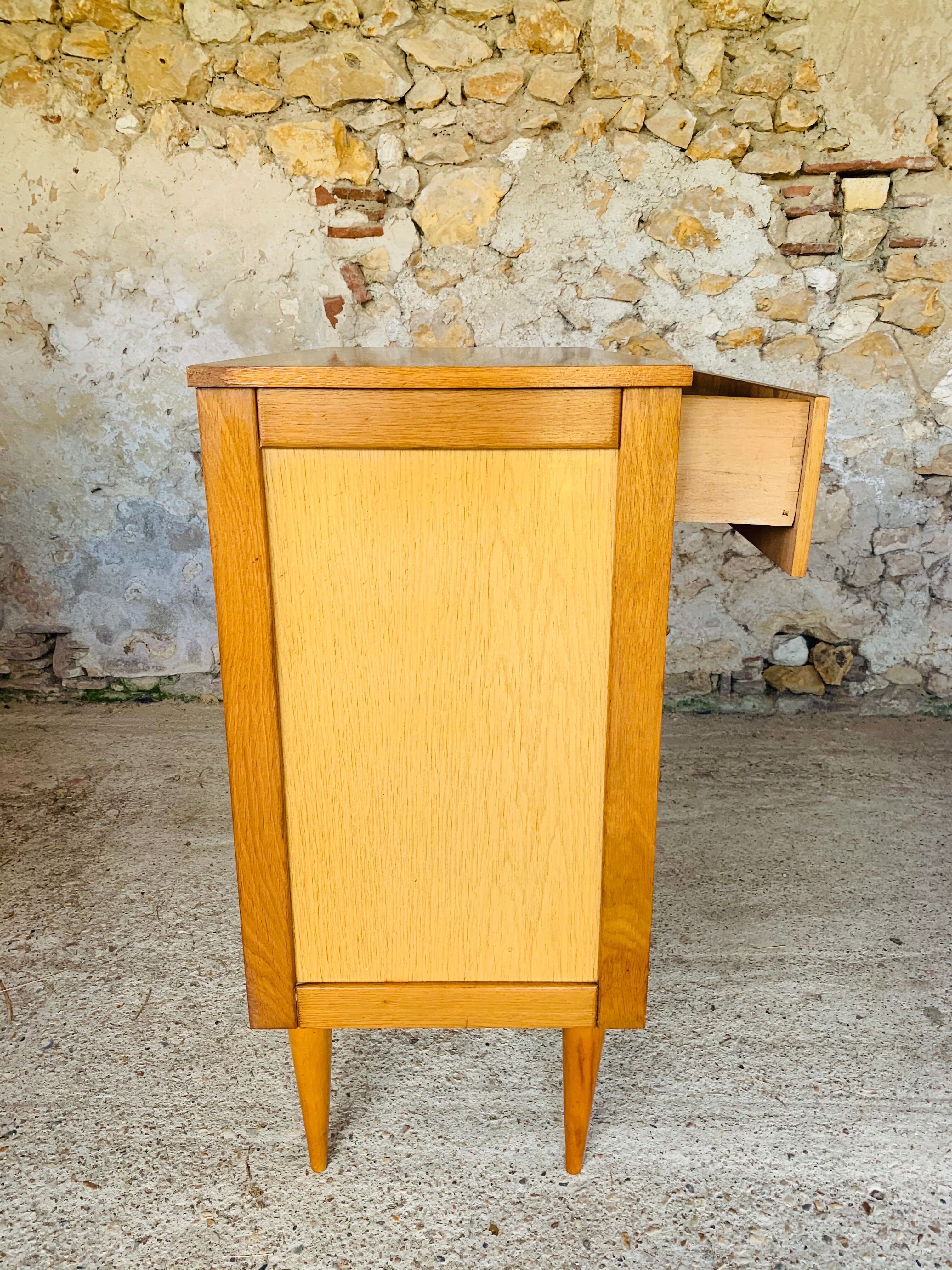 Two-color vintage chest of drawers with 4 drawers, circa 70's