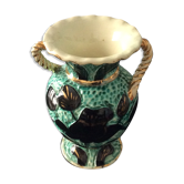Vase Vallauris décor floral vintage