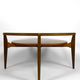 Important modern Scandinavian style coffee table, walnut / glass – c. 1960