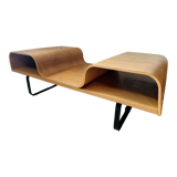 Curved wooden coffee table