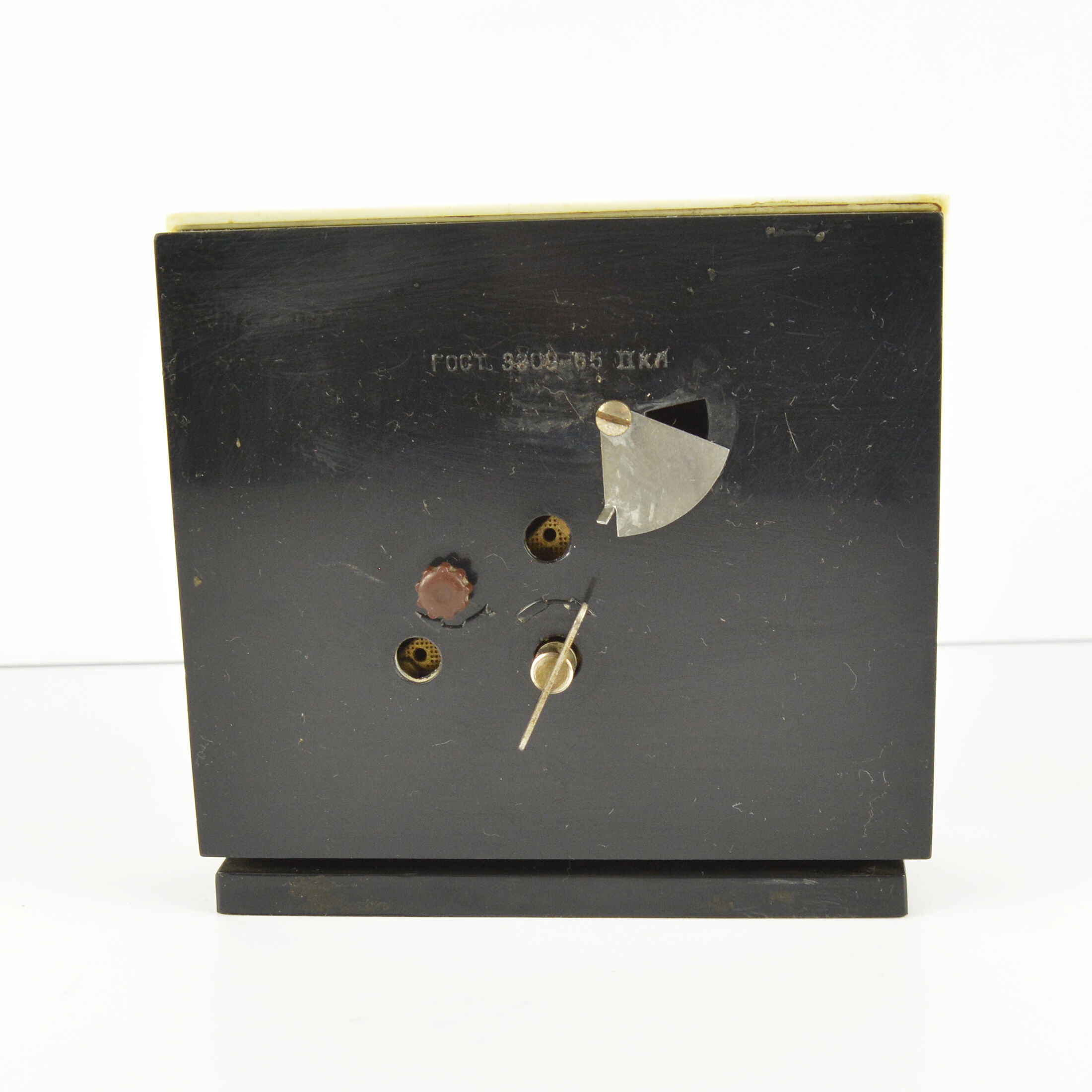 1960s modernist fireplace clock, Majak, USSR