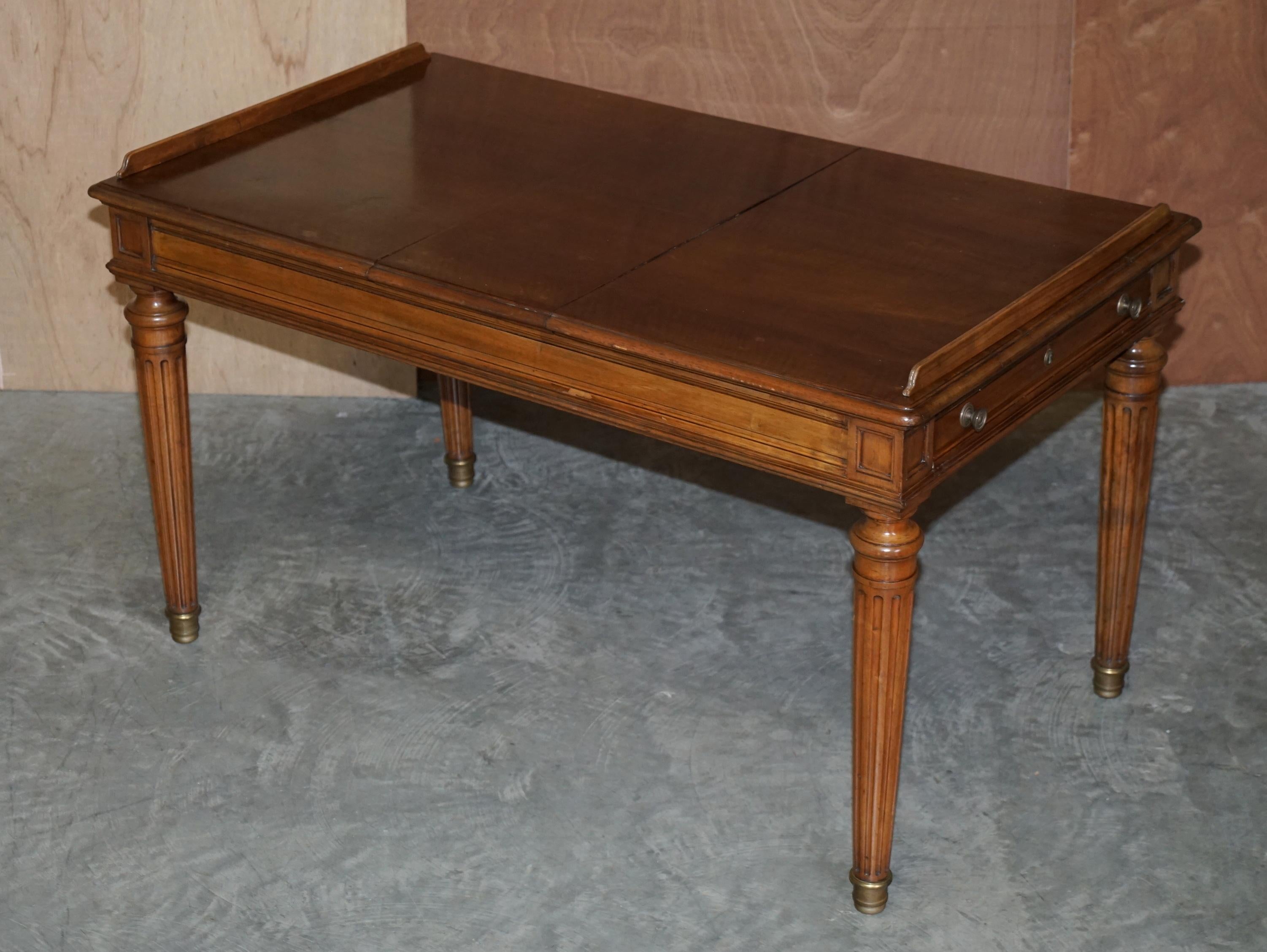 Table d'écriture bibliothèque antique circa 1860 avec pentes jumelles