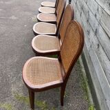 Six caned mahogany chairs, Art Deco, 20th century.