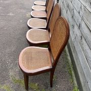 Six caned mahogany chairs, Art Deco, 20th century.