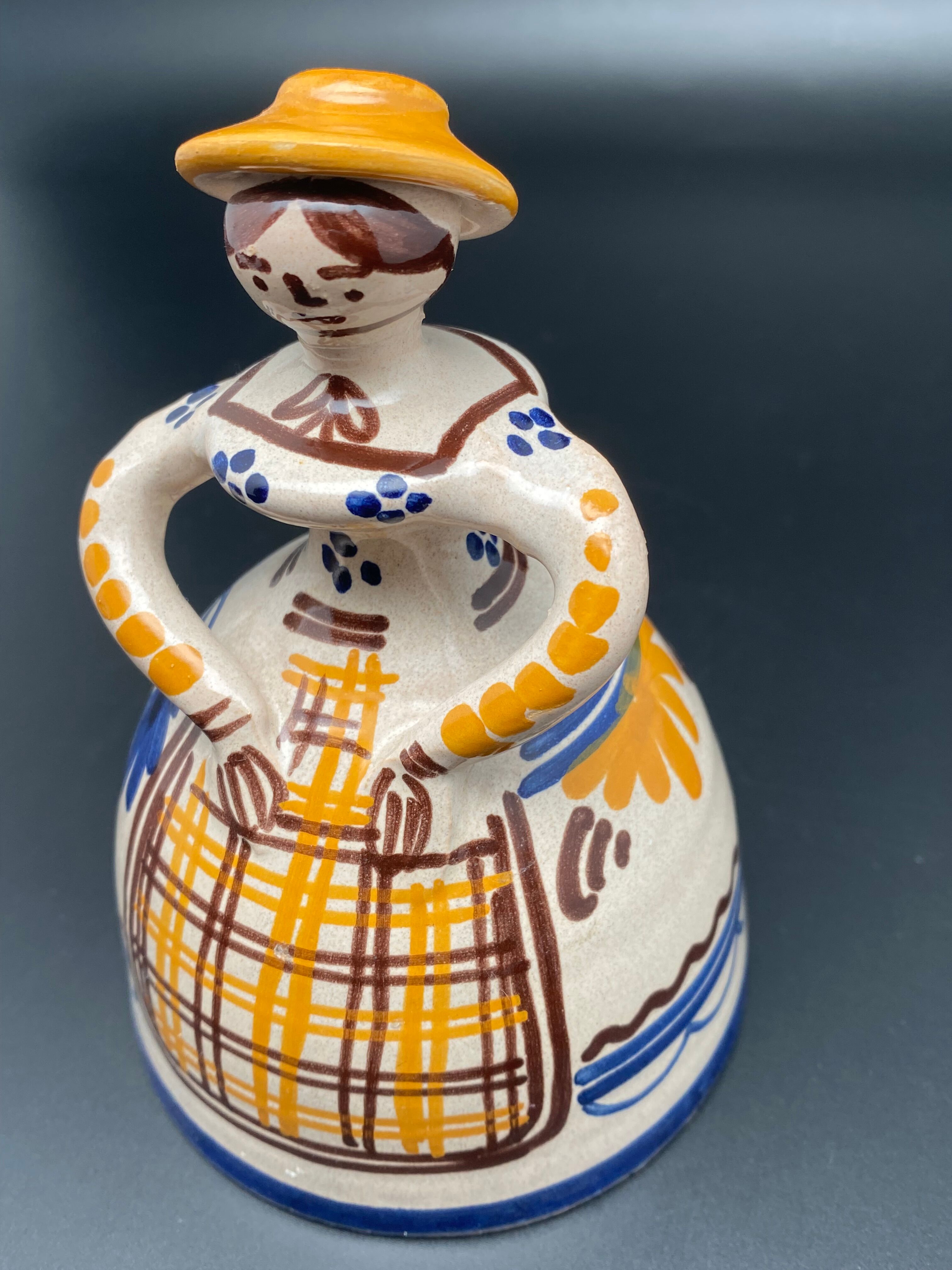 Trio of ceramic bell figurines