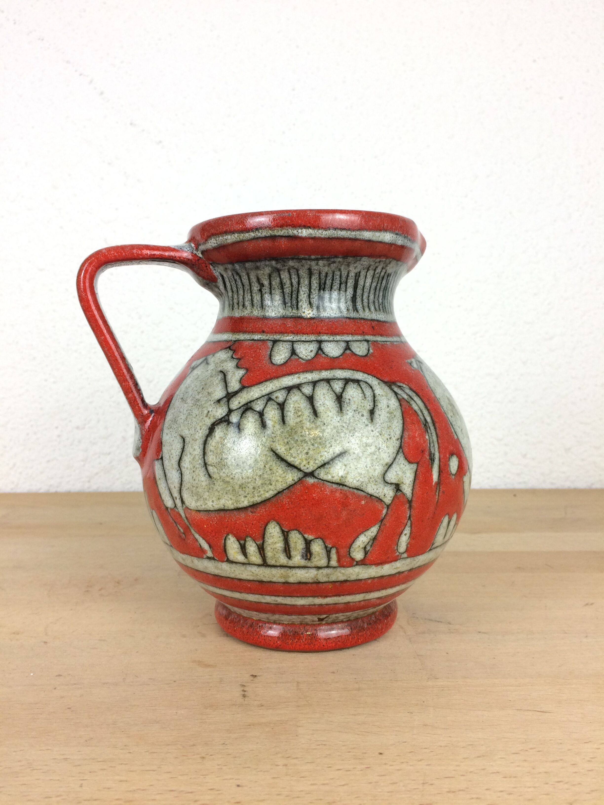 Fratelli Fanciullacci horse vase, orange ceramic