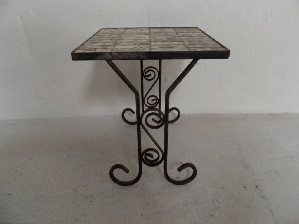 Vintage sidetable with tiles 1960's
