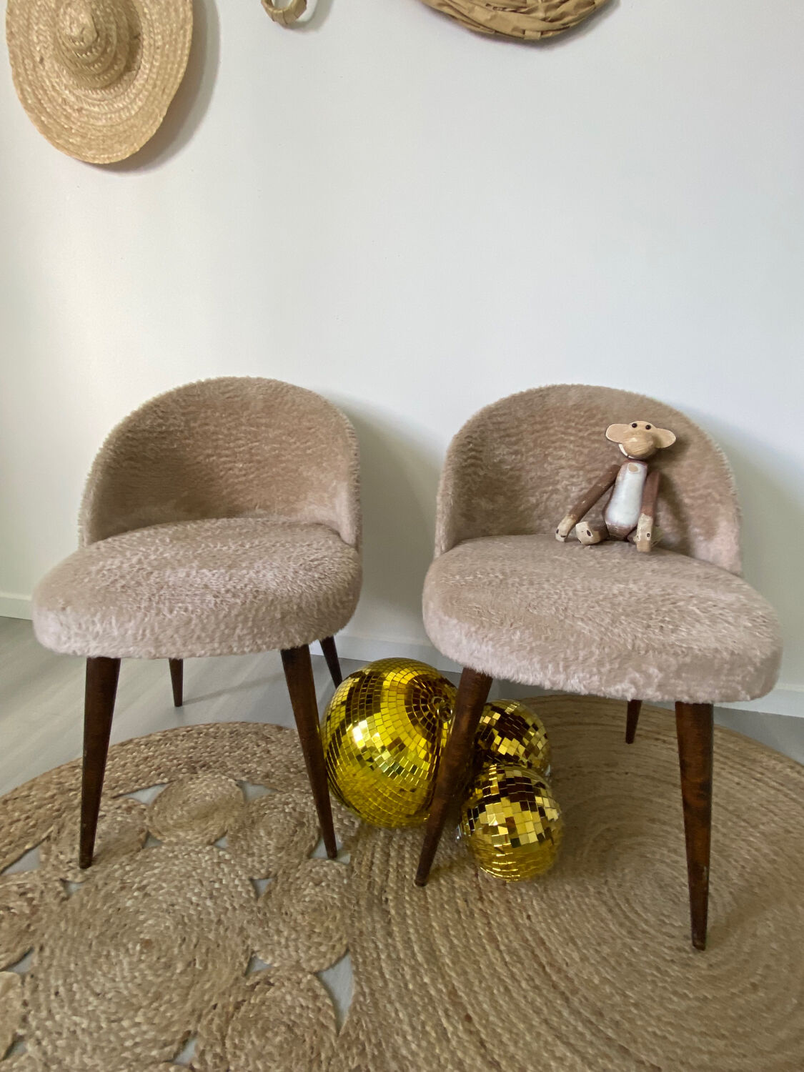 Vintage furry chairs