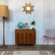Enfilade bahut buffet vintage pieds compas 2 portes battantes 2 tiroirs