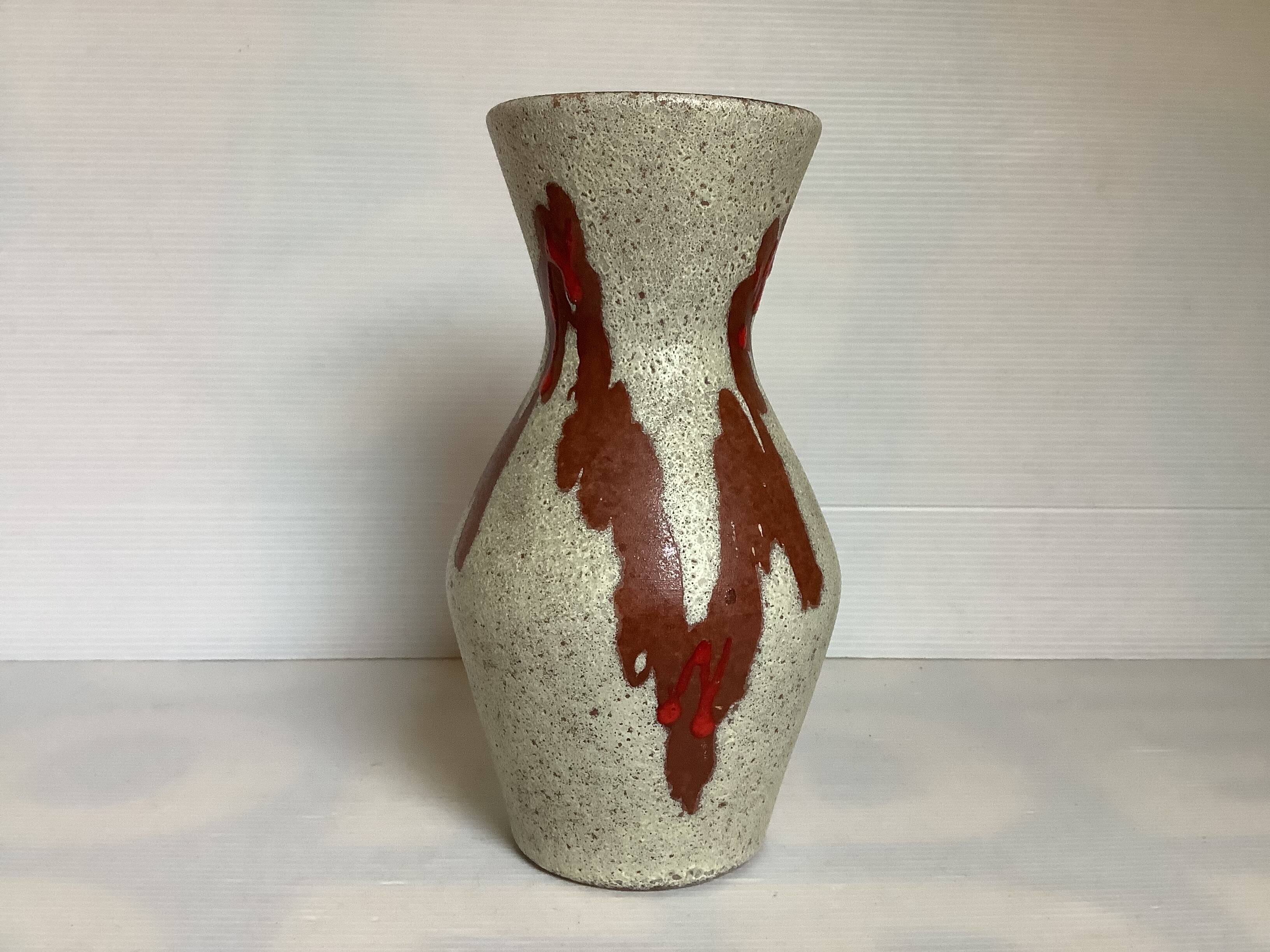 Germany red enamelled speckled vase