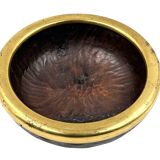 Mid-century brass and wood bowl, Italy 1970s