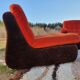 4 chauffeuses modulables velours année 60/70