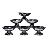 6 coupelles à dessert sur pieds en inox vintages style bistrot