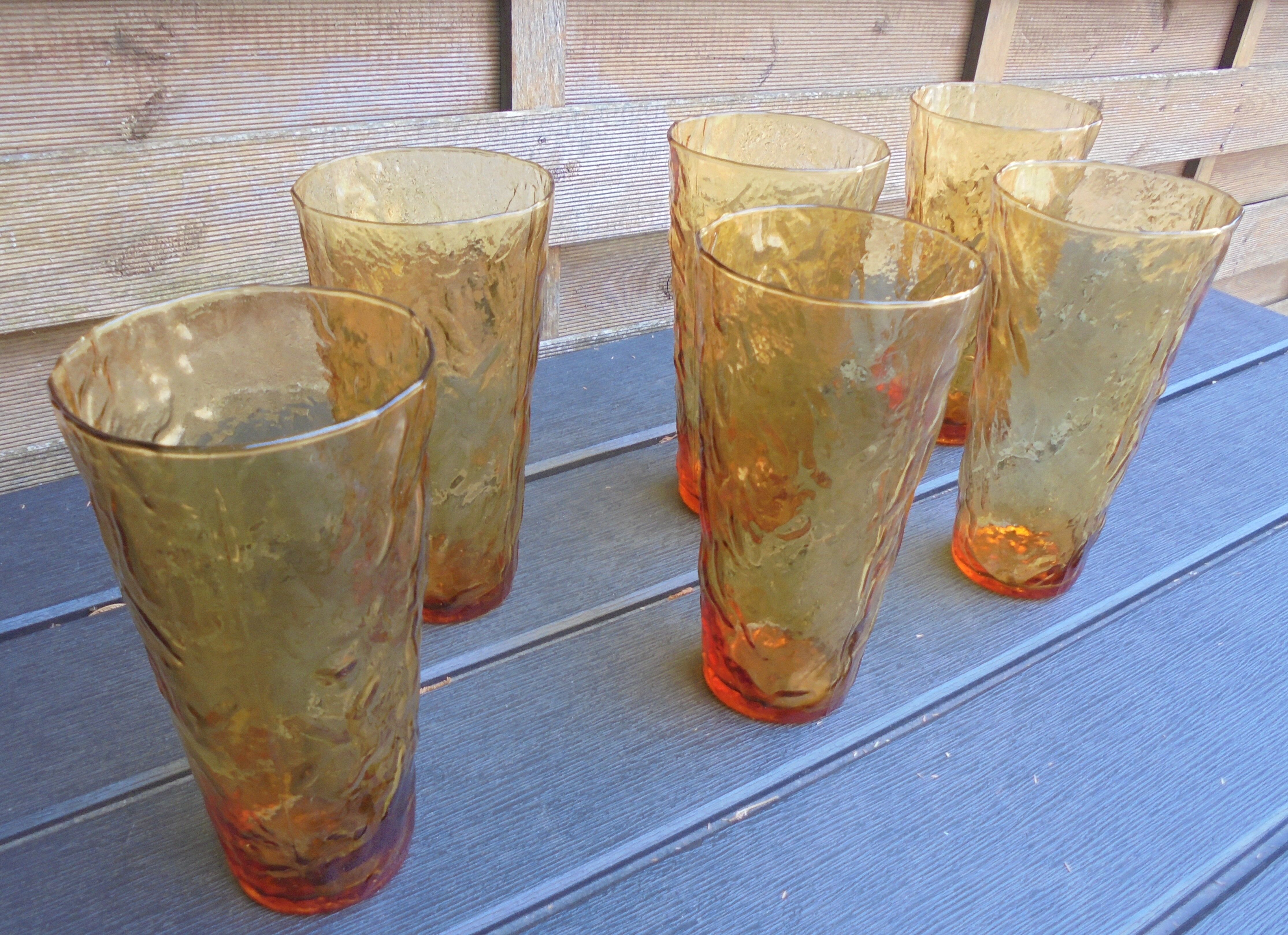6 Vintage orangeade glasses